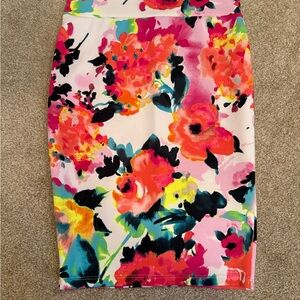Floral Print Pencil Skirt